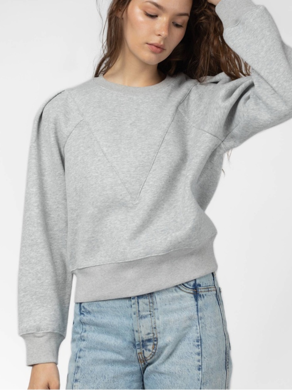 All:Row Simone Sweatshirt Heather Gray Size Large